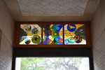 Hamilton Center Stained Glass Panel (1) by attributed to Maggie Hall and/or Heidi Waltz