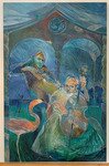 Composition with Musicians and a Flamingo by Craig Rubadoux (American b. 1937)